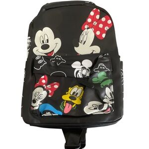 Disney Black Backpack with Mickey and Friends Print